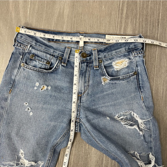 Rag & Bone New York Boyfriend Distressed Beckers Blue Denim Jeans Slouchy Y2K 23 - Picture 15 of 16